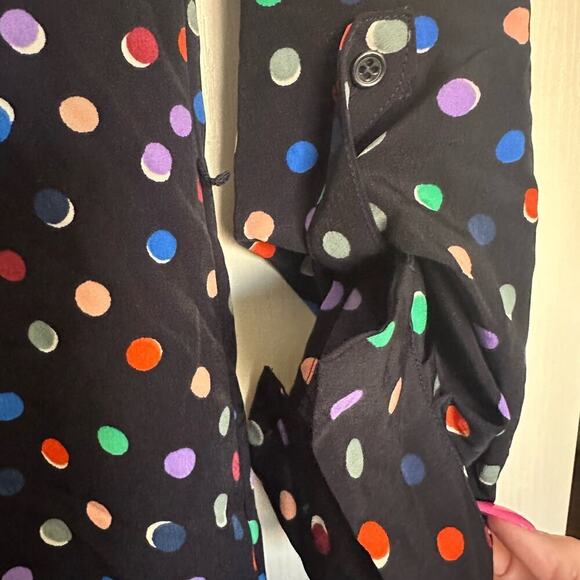 The Limited Ashton Polka Dot Shirt Dress Sz XS Multi Collared Buttoned‎ Preppy - Picture 6 of 7